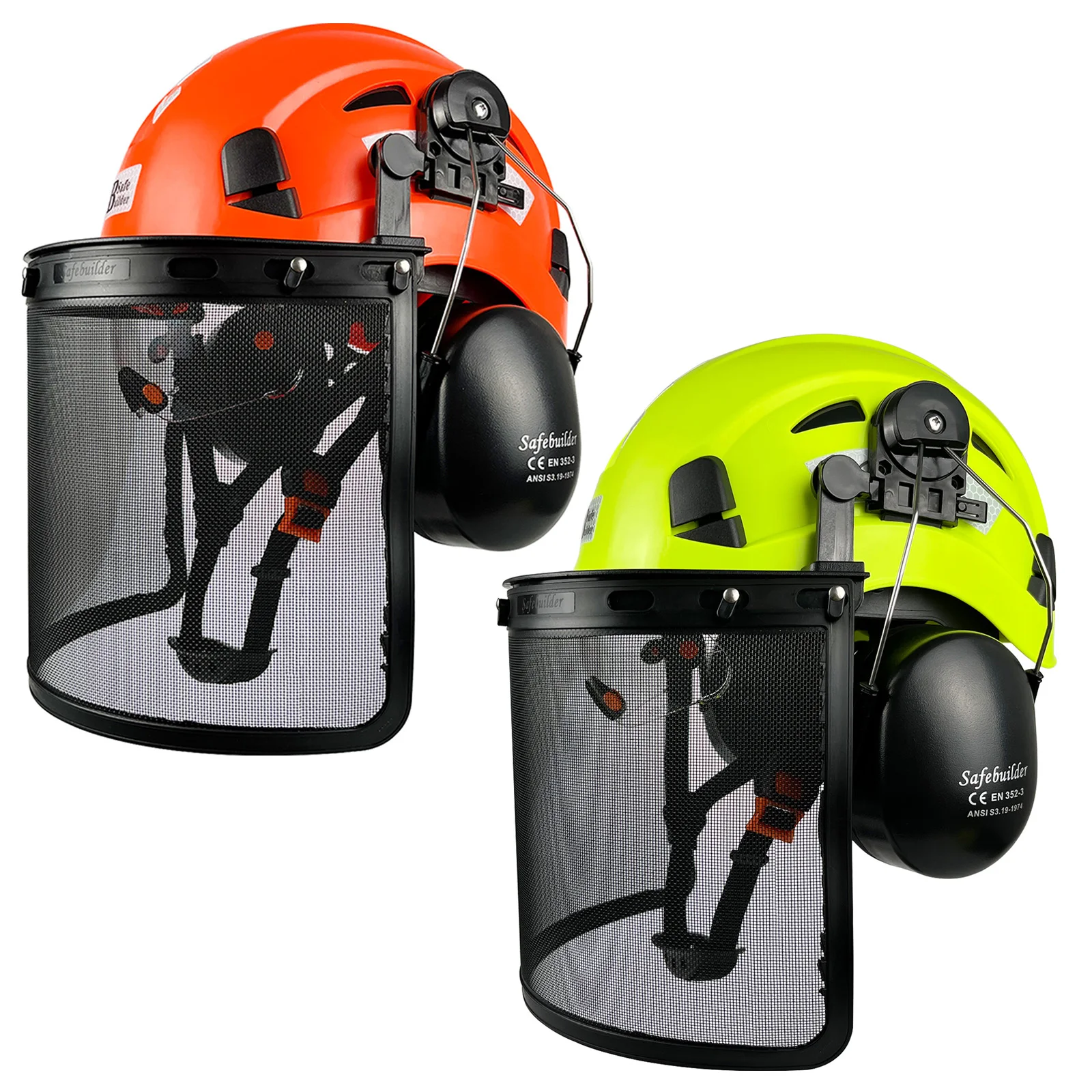 

Best Forestry Industrial Safety Helmet With Visor Mesh Face Shield Earmuffs Reflective Chainsaw Cutting Wood Work Hard Hat ABS