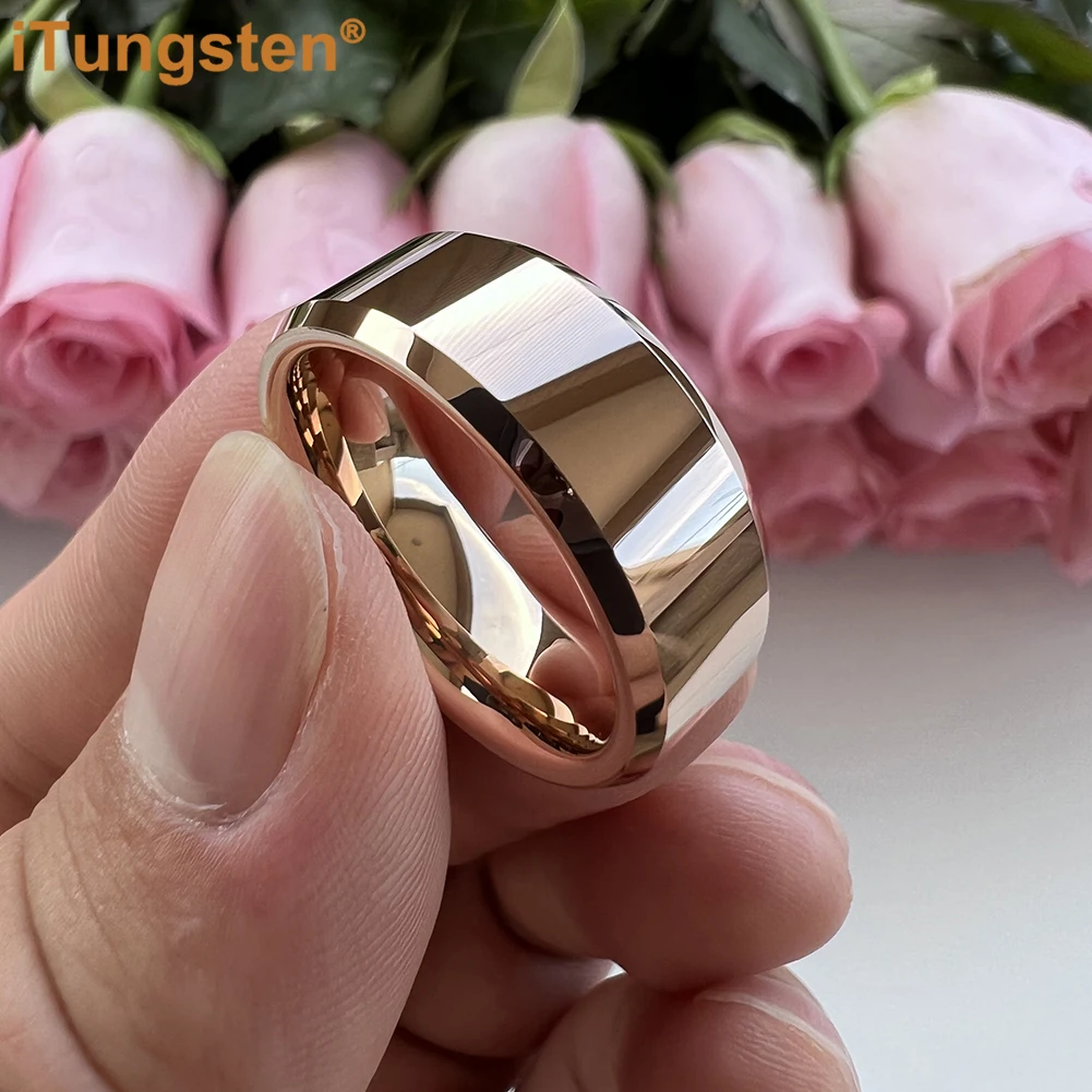 8MM 6MM 4 Colors Wedding Band Men Women Tungsten Carbide Ring With High Polished Beveled Finish Excellent Quality Comfort Fit