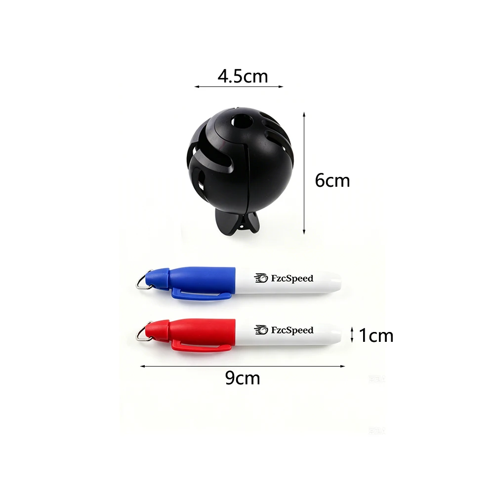 FzcSpeed 1 Set Golfball-Markierer mit 2 Golfball-Markierungsstiften, Zeichen- und Ausrichtungswerkzeug für Herren und Damen – Detail 6