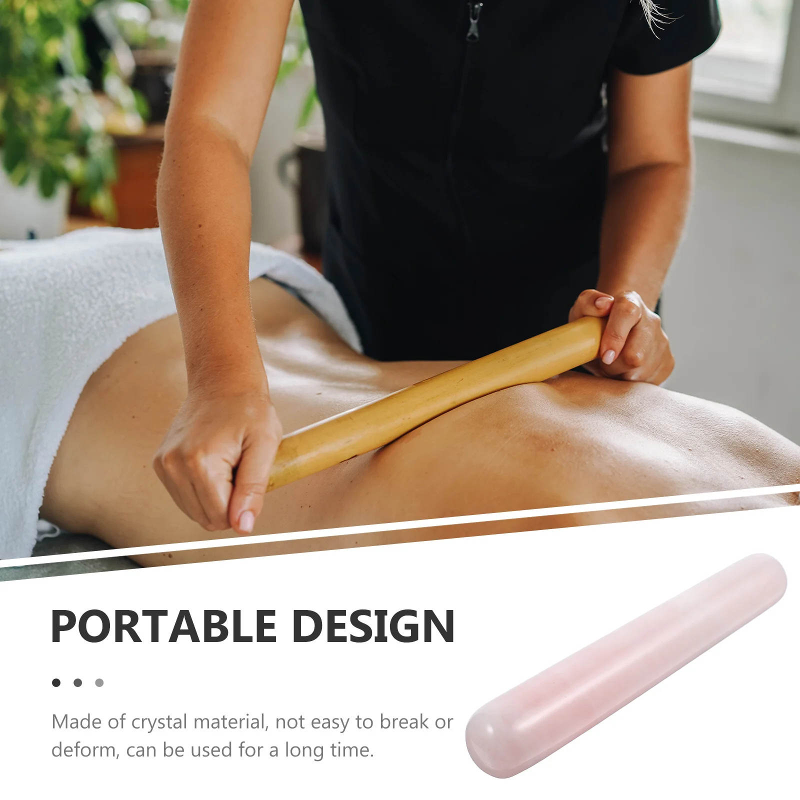 

Crystal Massage Stick for Face Hand Foot Body Acupressure Relief Professional Guasha Tool Multipurpose Jade Roller for Muscle