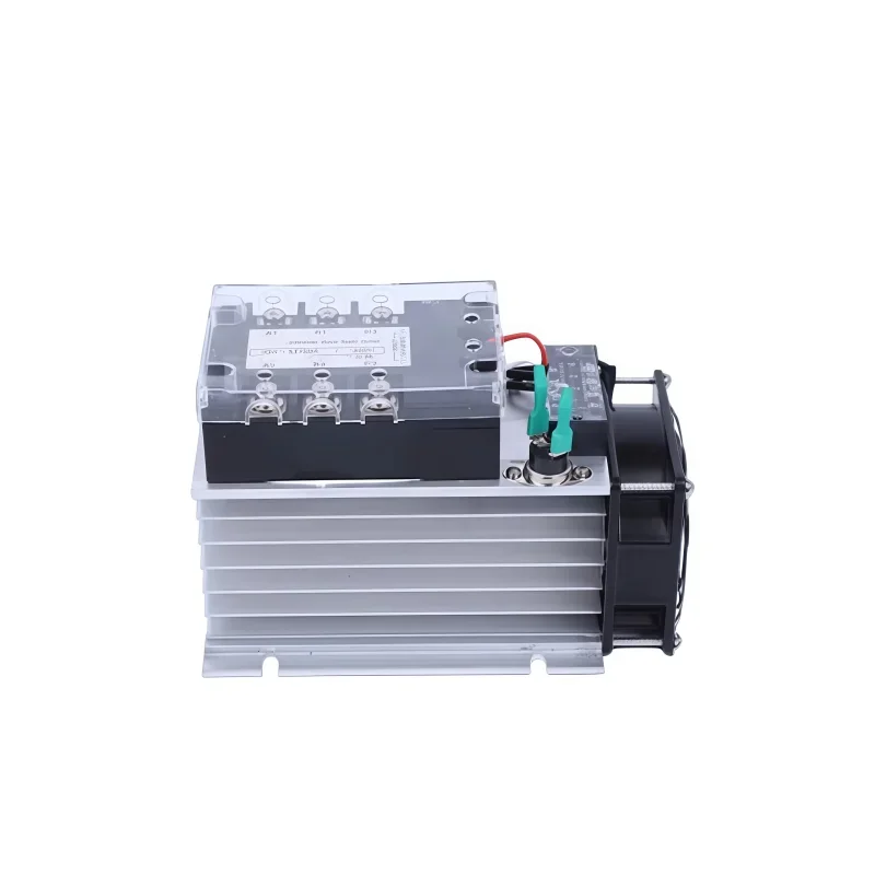 JGX-33100A 3-Phase Solid State Relay 480V 100A DC Control AC SSR with Fan And Radiator for Switching Three Phase AC-DC Circuits