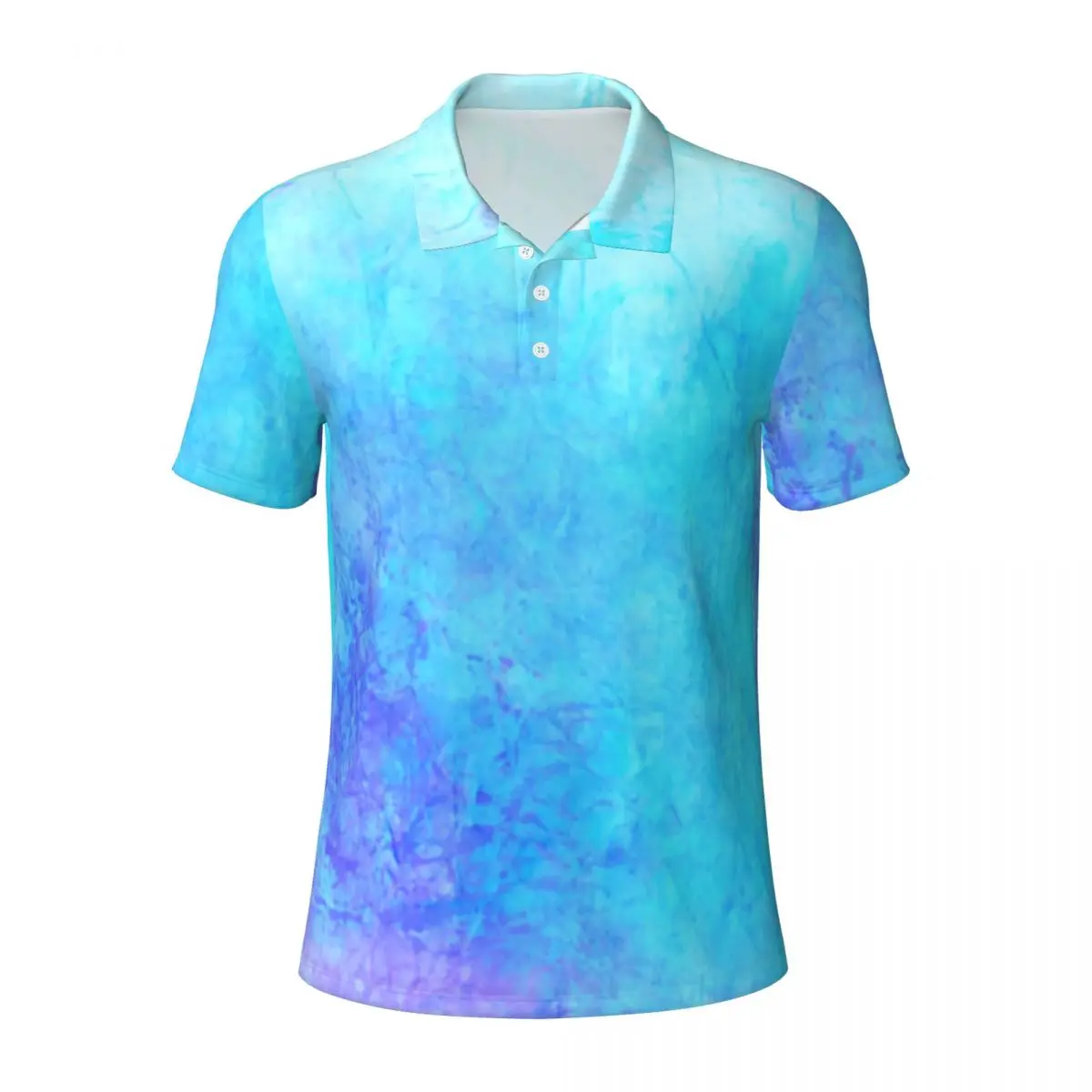 Blue Splash Polo Shirt Men Ombre Casual Shirt Summer Streetwear Turn-Down Collar T-Shirts Short Sleeve Design Oversize Tops