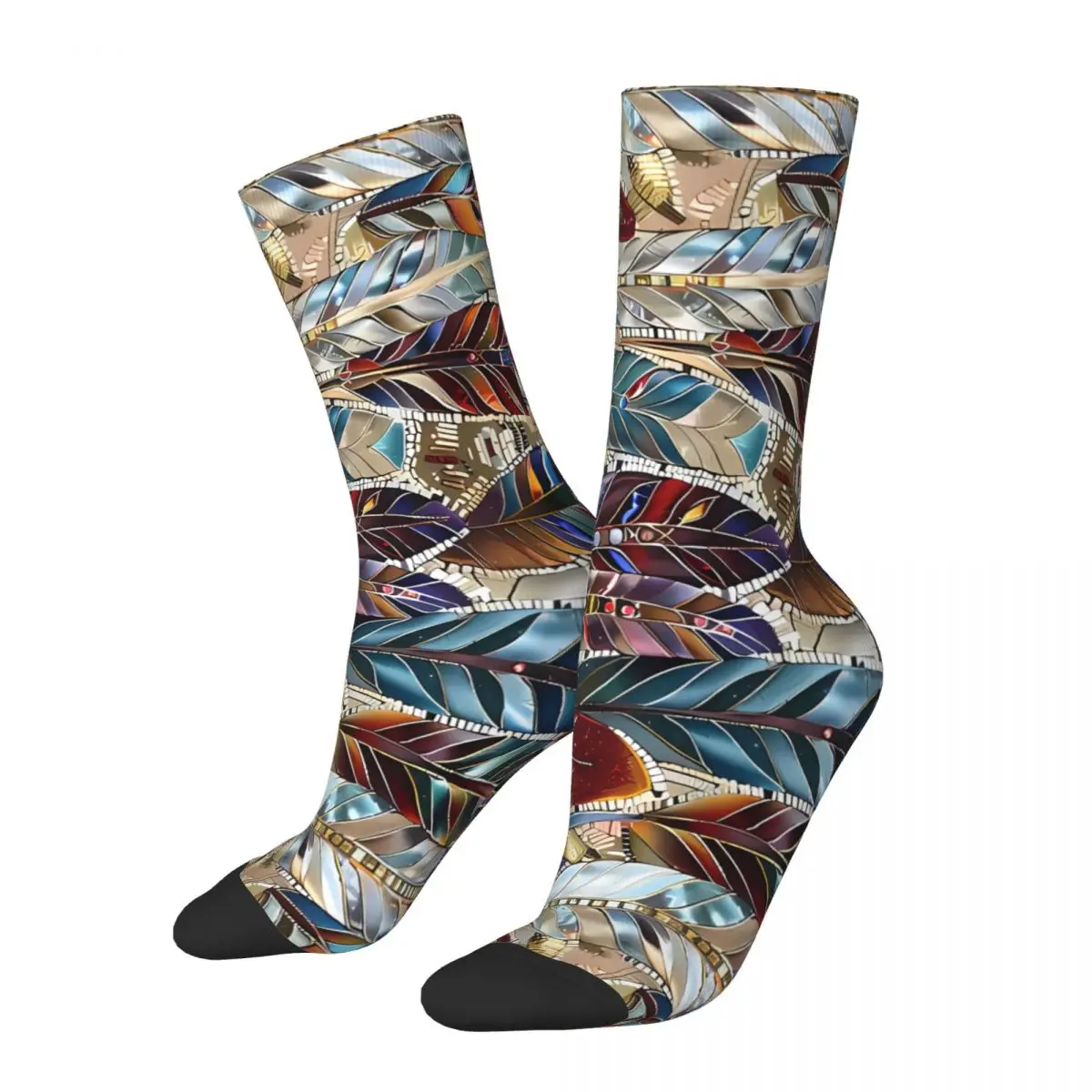 Indian Feathers Sock Printed Man Polyester