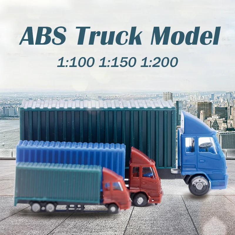 Miniature N Scale 1:100-1:200 Freight Car Truck Transporter Vehicle Model Kit for Street Scene Landscape Diorama Accessory 3Pcs