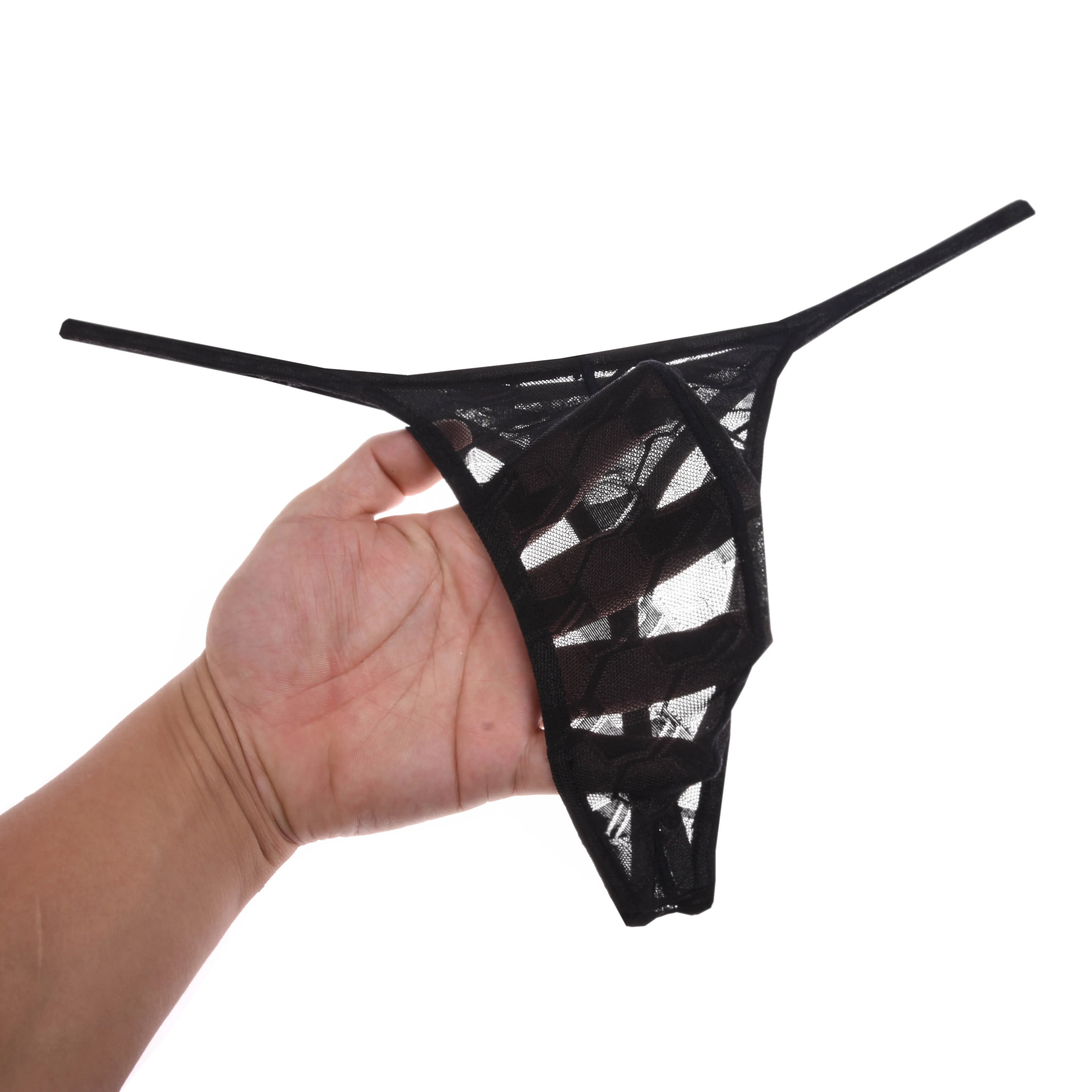 

Micro Thong Men's Underwear See-through Mesh G-String Ultrathin Sexy Tangas Breathable Bikini Brief Lingerie Sissy Panties Beach