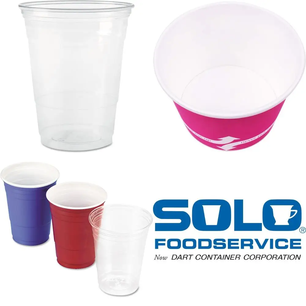 

Пластиковые холодные чашки SOLO Cup Company, 10 унций, прозрачные, 1000 штук в коробке