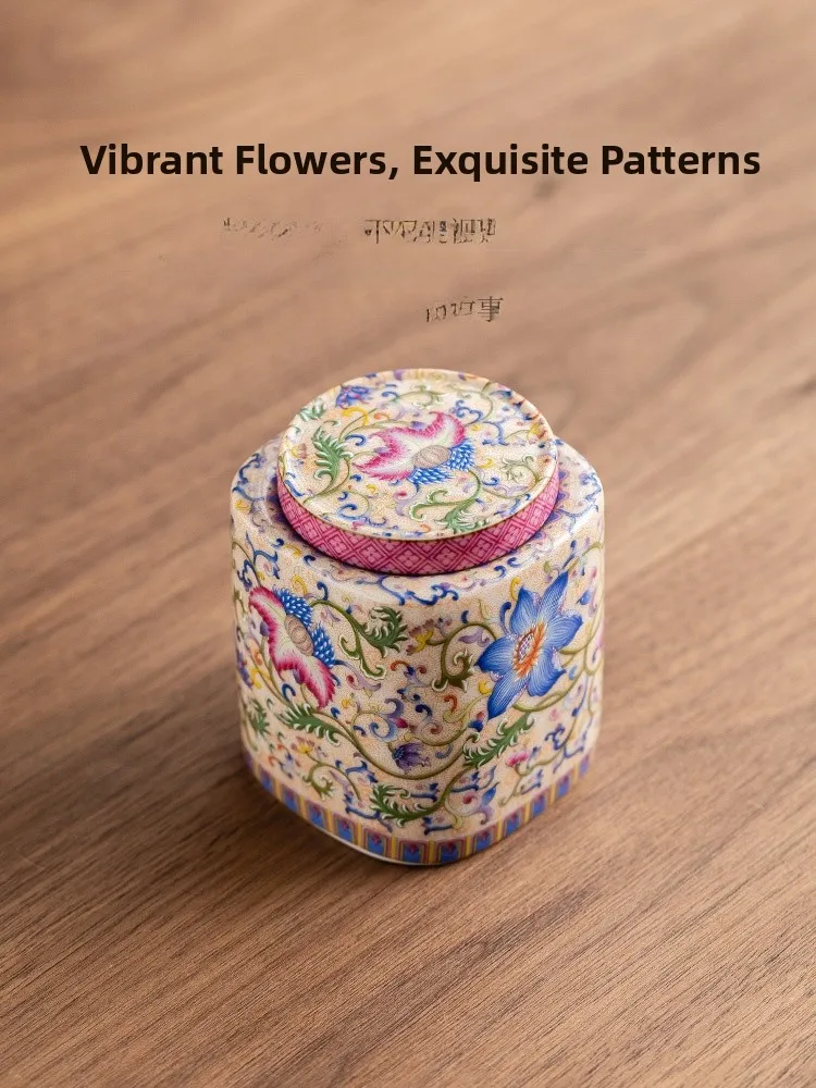 

Sealed Ceramic Tea Leaf Storage Canister Empty High Aesthetic Enamel Color Tea Canister Moisture Proof Home Use Tea Leaf Jar