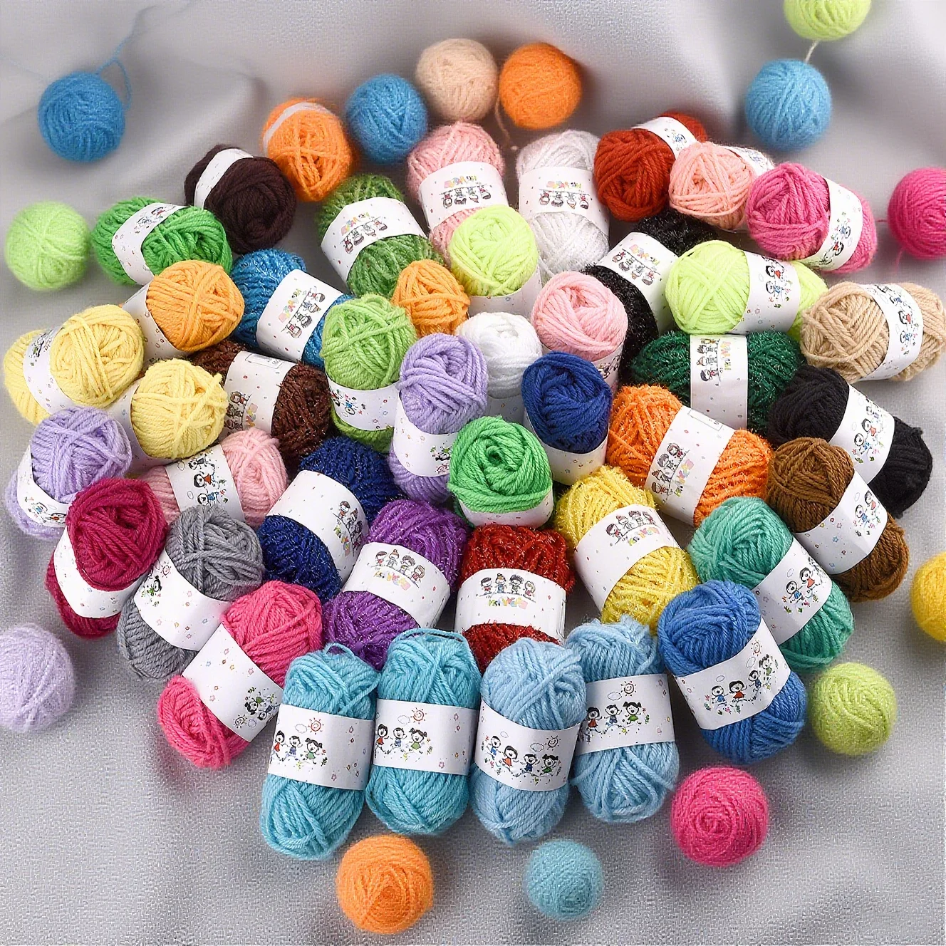 12 قطعة من لوازم الحياكة متعددة الألوان، مجموعة أدوات كروشيه للحياكة والحياكة للمبتدئين (7 جرام لكل لفة)