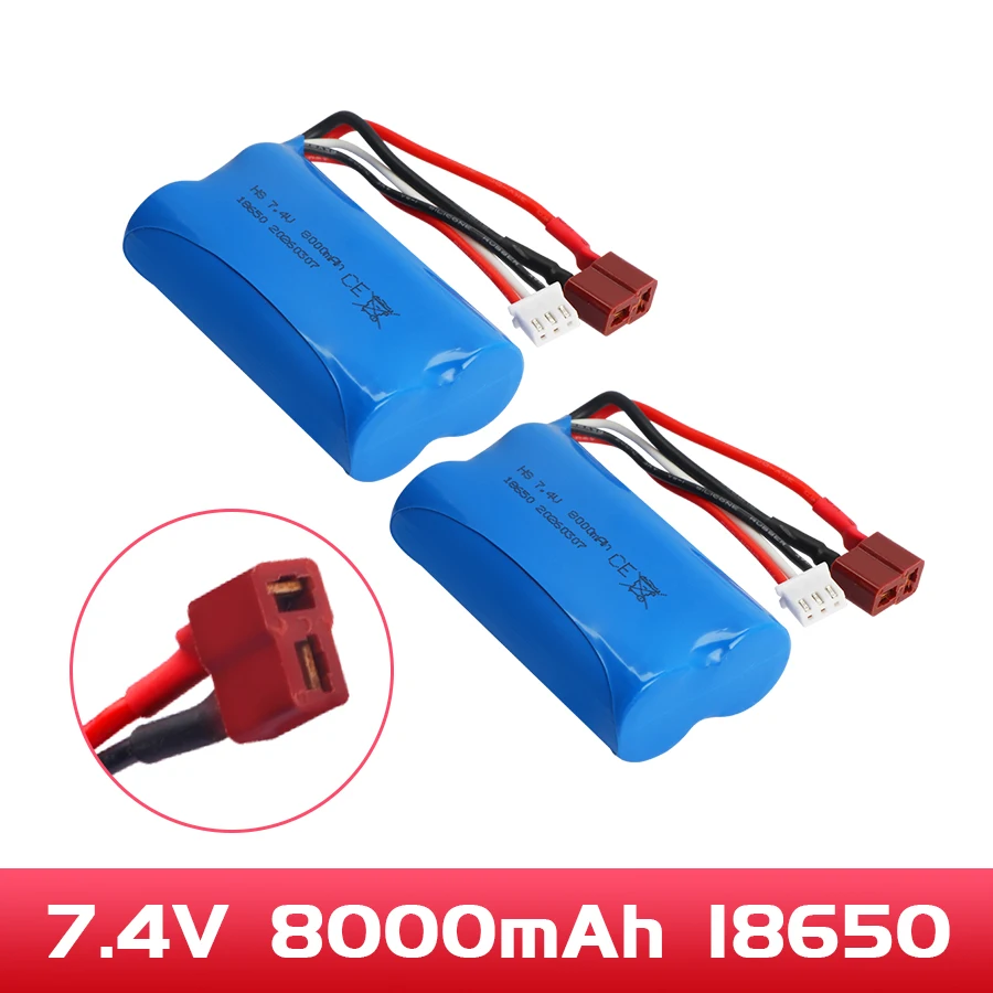 

Аккумулятор 18650 7.4V 8000mAh для радиоуправляемых машинок Wltoys 10428/12428/12423, аксессуары для игрушечных машинок Wltoys 144001 A959-B A969-B Q46