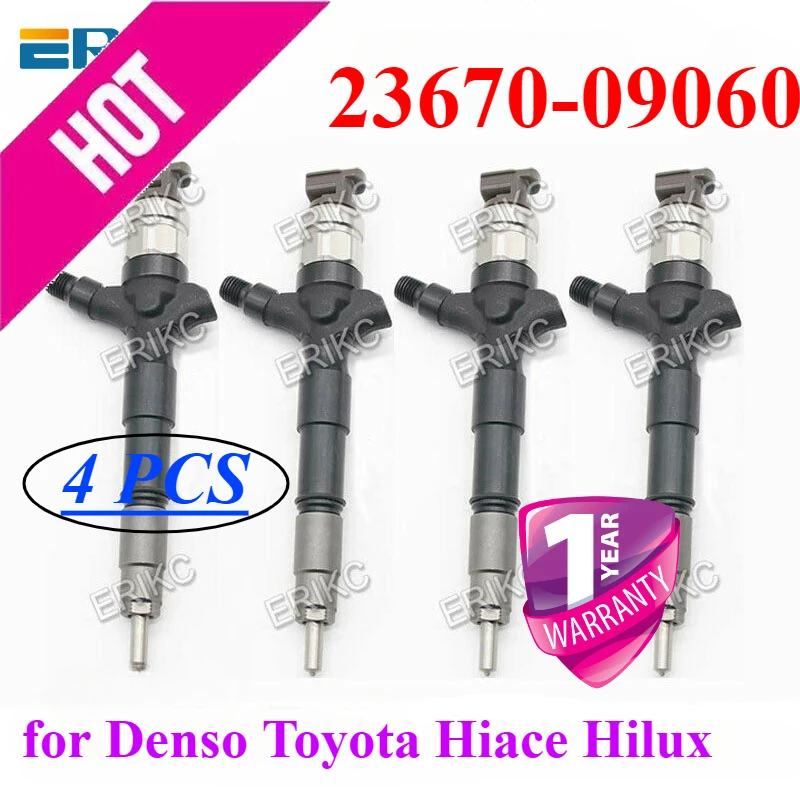 4PCS 23670-09060 CRDI Diesel Fuel Injector 23670 09060 For Hiace Toyota Denso Hilux 2KD-FTV D4D  2367009060