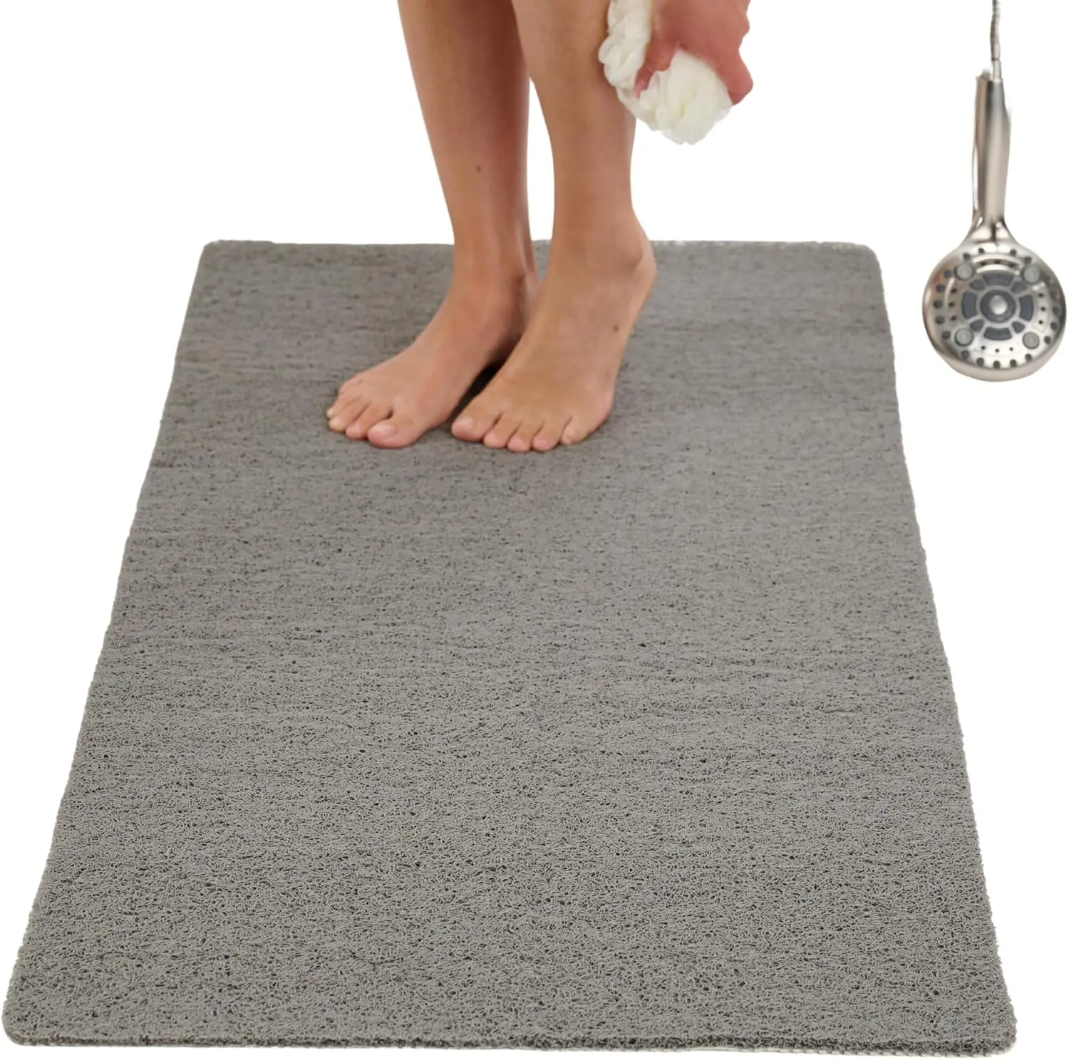 

Противоскользящий коврик для душа для безопасного купания, большой, 47x24, с дизайном в виде люфы, без присосок