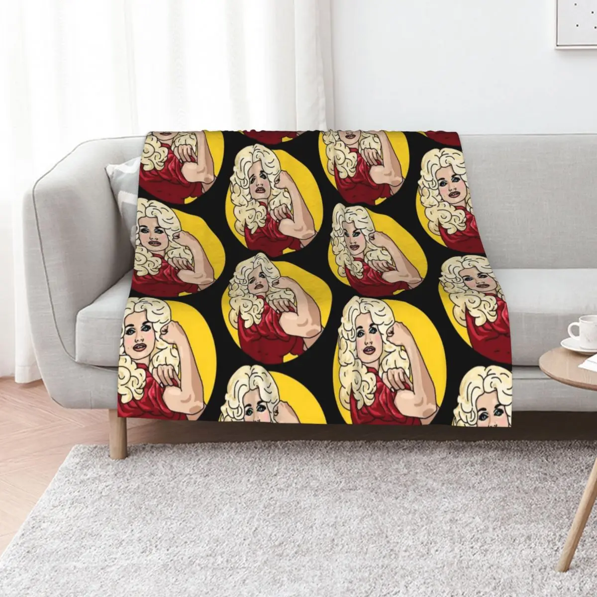 Dolly the Riveter Throw Blanket Sleeping Bag Giant Sofa Extra Large Throw Shaggy bed plaid Bed linens Blankets