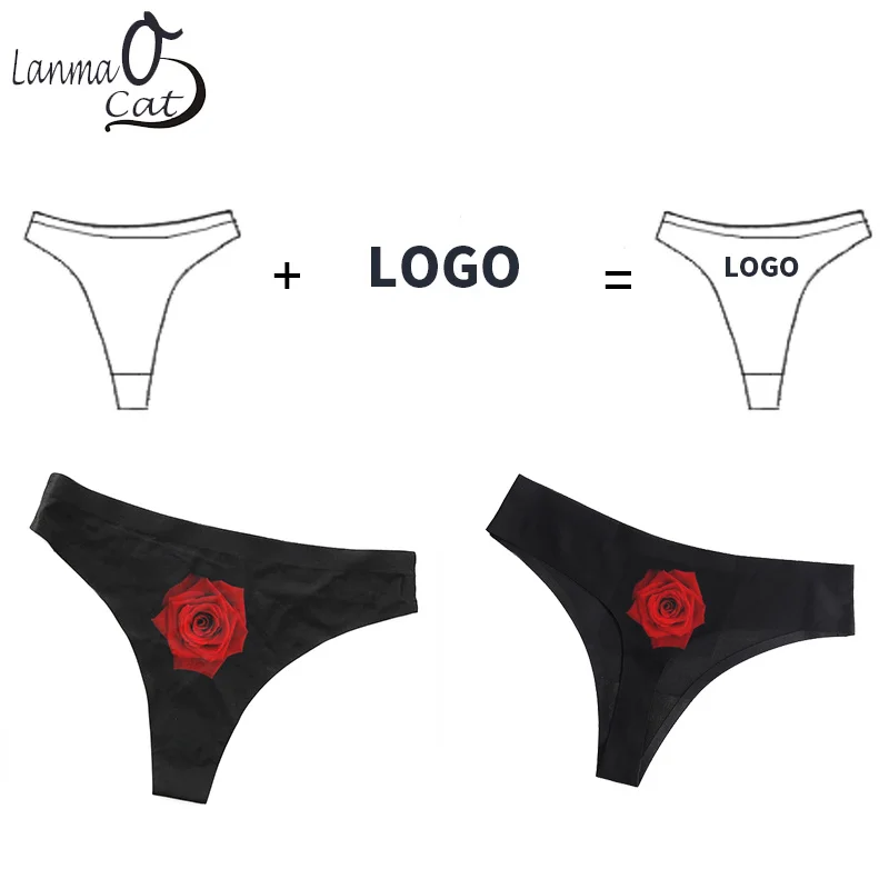 Sexy Women Seamless G String Lingerie Custom Logo Printed Seamless G String Underwear Design Thongs Panty Sexy Underpant