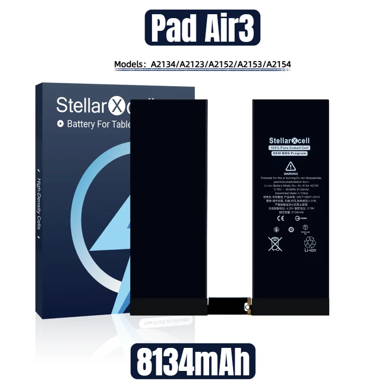 

Аккумулятор StellarXcell Tablet OEM BMS Flex для iPad Air3 A2134 A2123 A2152 A2153 A2154, стандартной емкости, с бесплатными инструментами