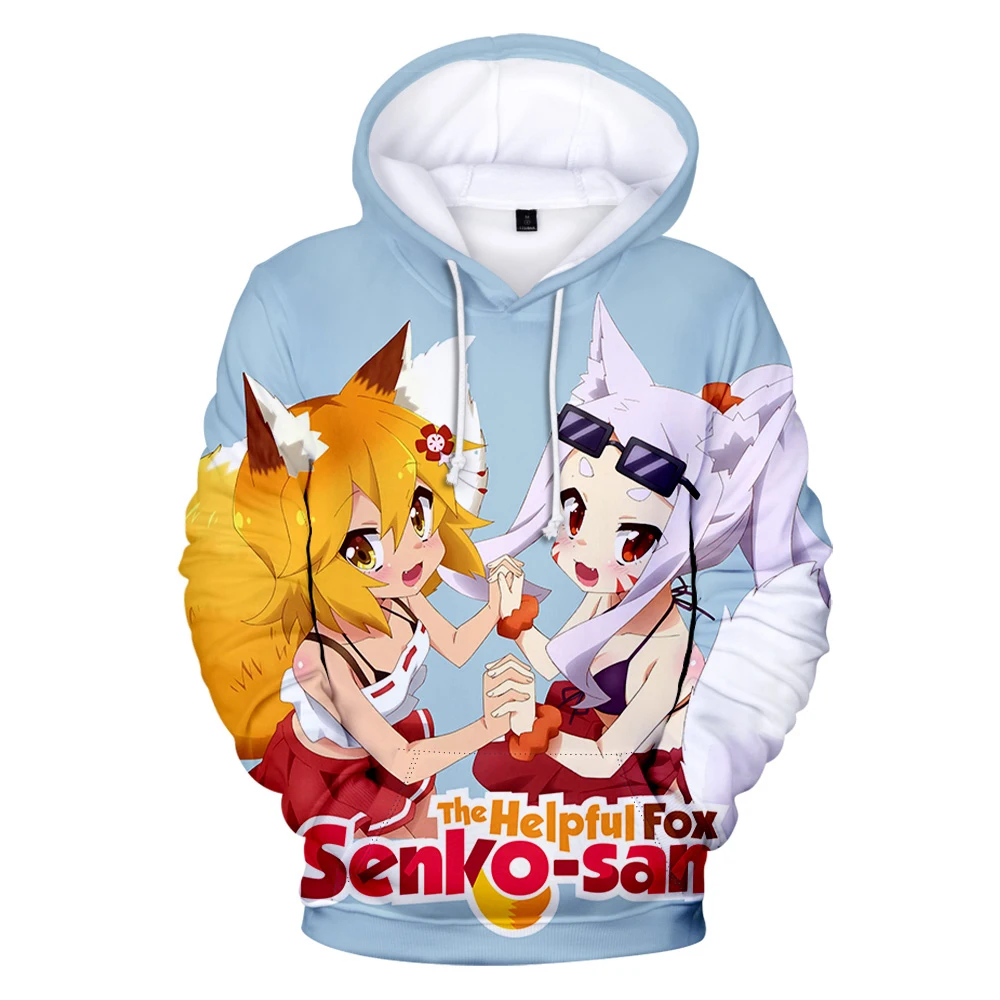 Anime O Útil Fox Senko San Hoodies Mulheres Homens 3D Prints Moletom Com Capuz Moda Streetwear Tricô Pullover