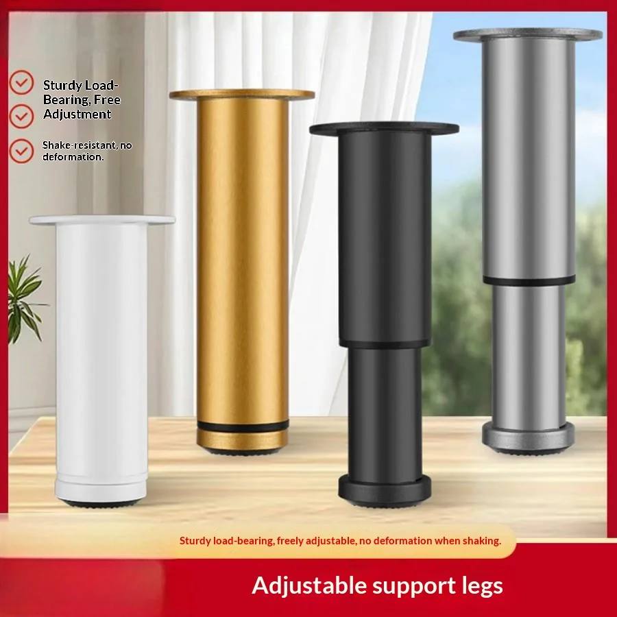 4pcs Adjustable Furniture Support Legs, Heavy Duty Sofa Risers for Bed Frame, Coffee Table, TV Stand with Load-Bearing Capacity