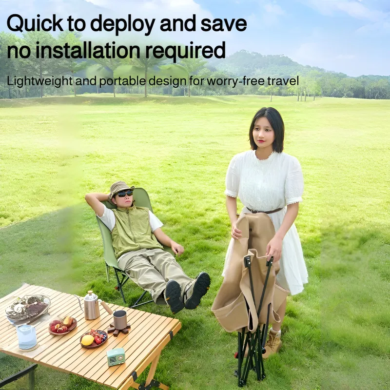 كرسي صالة الشاطئ المحمول مع مسند للساق - كرسي قابل للطي مع كيس تخزين، كرسي خارجي للتخييم والسفر والفناء