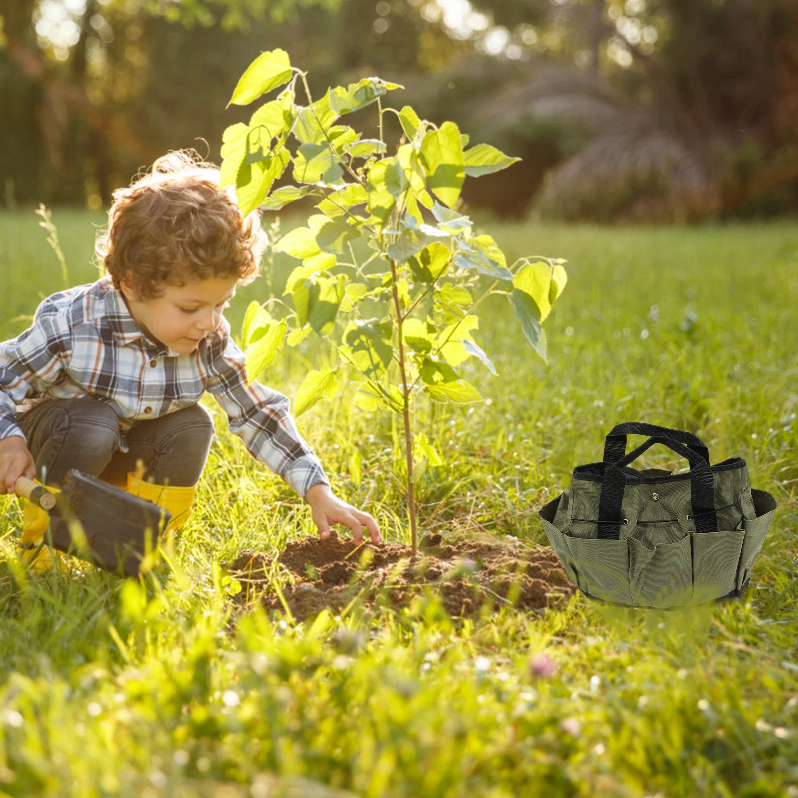 

Premium Garden Tool Bag Multi-Pocket Organizer Canvas Storage Pouch For Gardening Supplies Durable Tote Bag With Anti-Slip