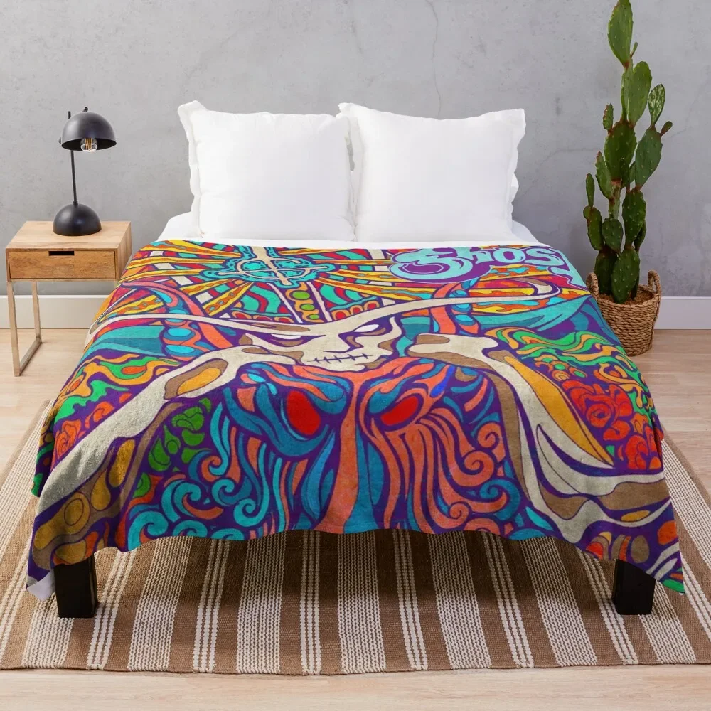 

ghost satanic panic tour 2023 masepte Throw Blanket Elegant Warm Throw Blanket for Hotel Home
