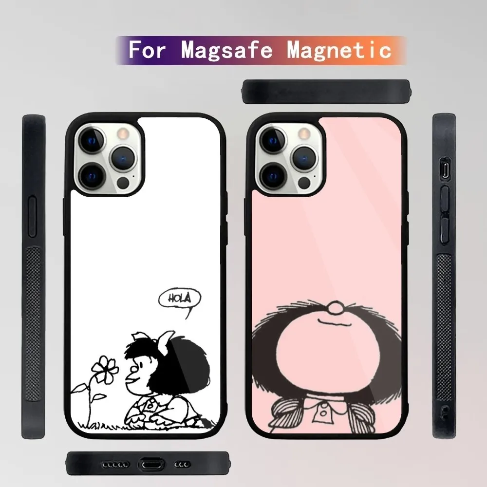 Cartoon M-Mafalda Phone Case For iPhone 15,14,13,12,11,Plus,Pro,Max Mini Magsafe Magnetic Wireless Charging