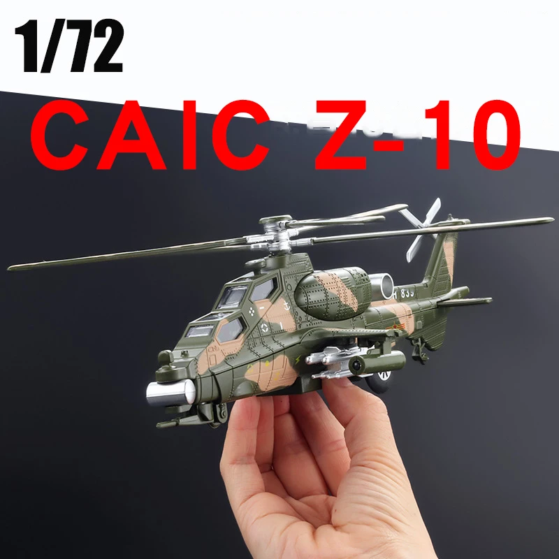 1:72 WZ-10 Helicopter Toy Alloy Diecast Metal Model Sound & Light Toy Plane Model Home Decoration Ornaments Display Gift For Kid