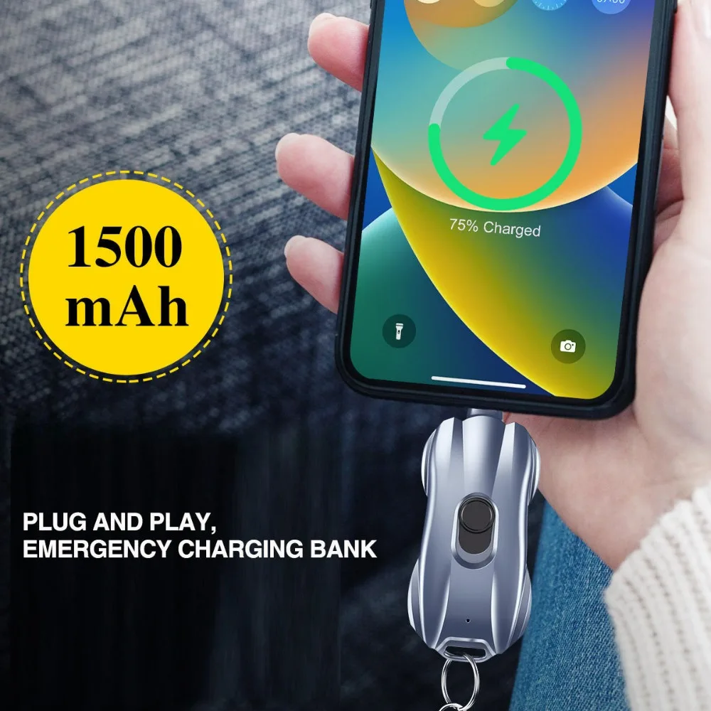 Mini Ultra-thin Power Banks Racing Car Portable Phone Charger Fast Charging Type-C Power Pod Emergency Keychain Power Bank