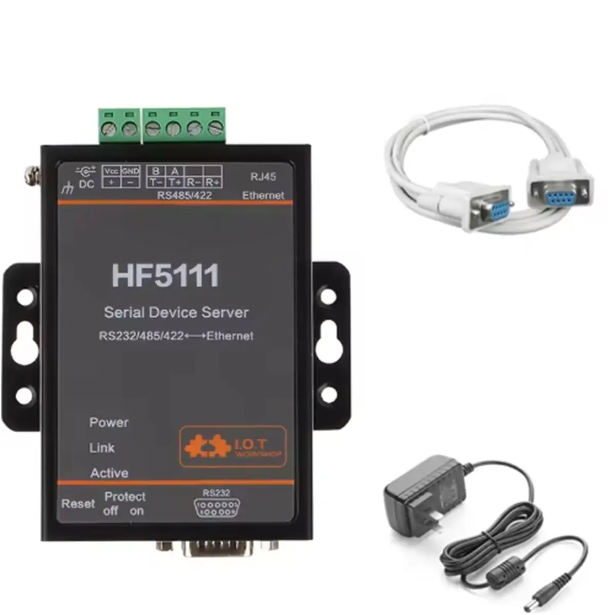 AA19 Serial Port RS232 RS485 RS422 to Ethernet Server Converter HF5111 IOT Device Support Modbus US PLUS