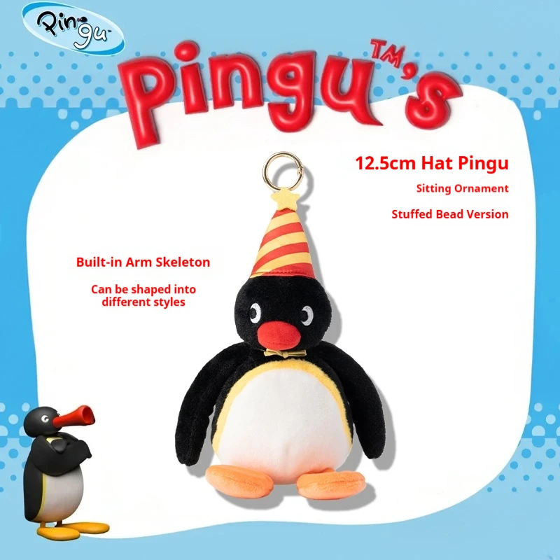  Genuine Pingu Penguin Family Cute Plush Dolls Soft Stuffed Animal Arm Shaped Keychain Decoration Birthday Gift For Girls Boys