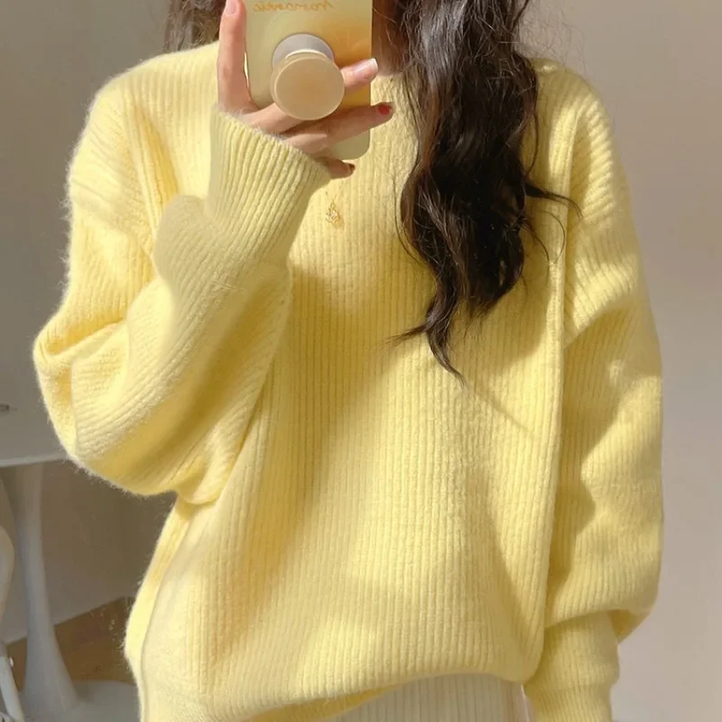 

Loose Hood Tops Female Winter New Girl Style Sweater Autumn Lazy Wind Knitwear Design Sense Niche
