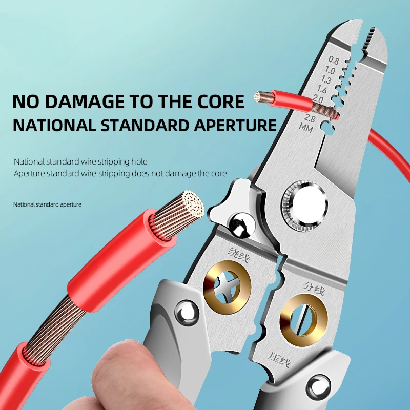 

Wire stripper special cutter tool for electrician Multi functional dialing and pressing leather artifact pliers