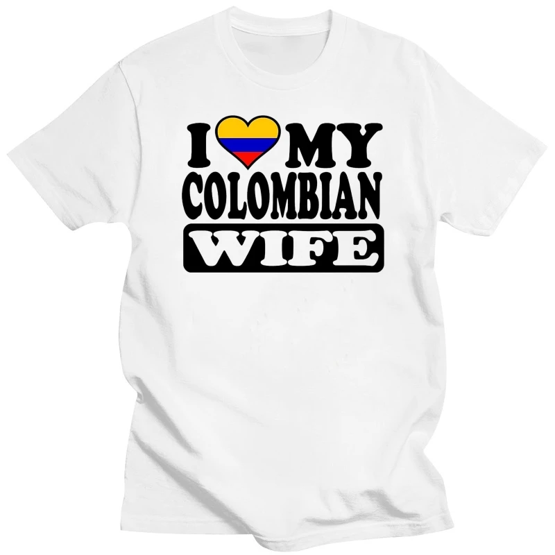 Beat Tees Clothing Mens Funny Novelty Colombian Wife Joke Colombia Flag Cool Wedding Slogan Gifts T-shirts Black Style