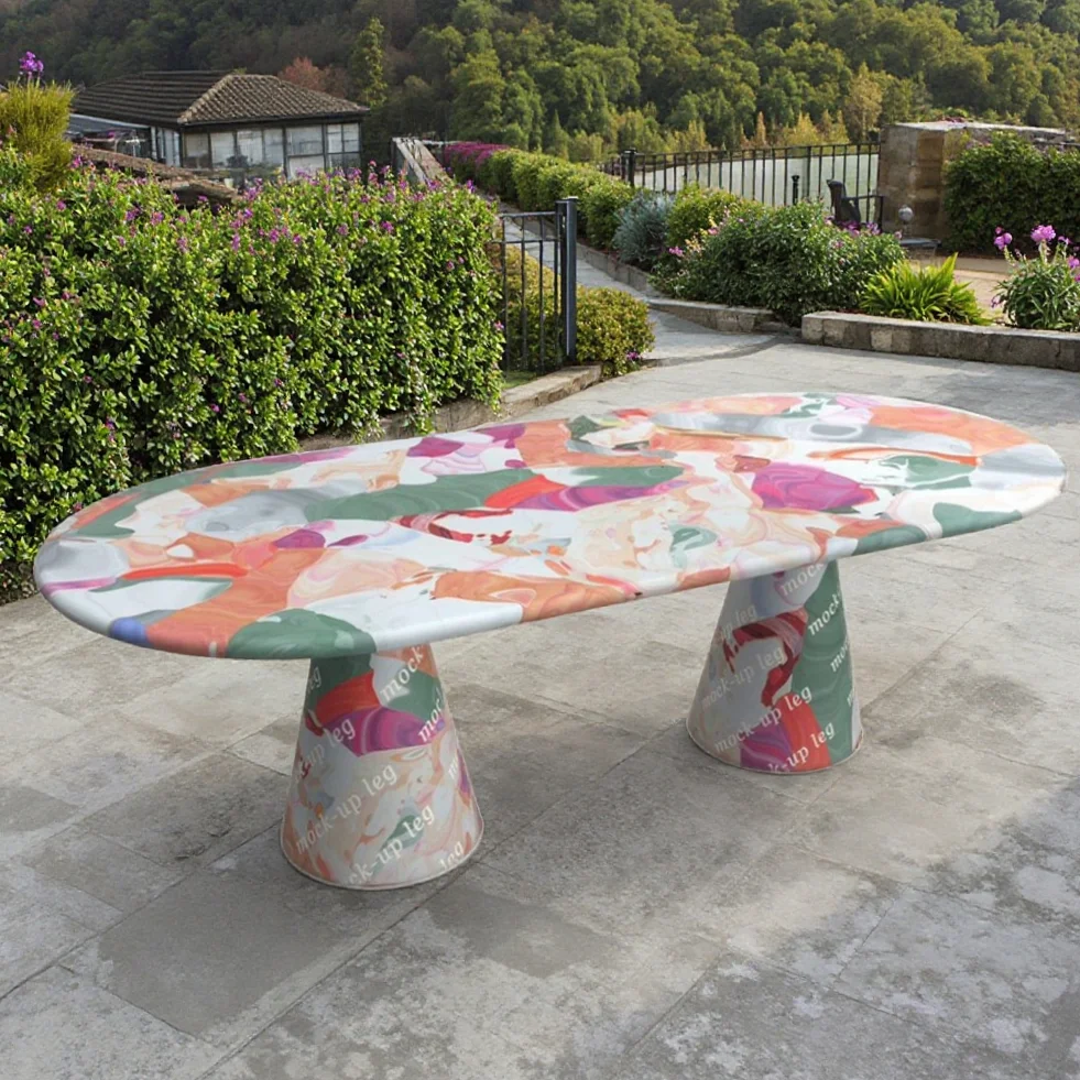 

！@Custom Large Modern Design Dining Table Hand Painted for Family Meals Fully Customizable Sizes Enhances Office Dining Room