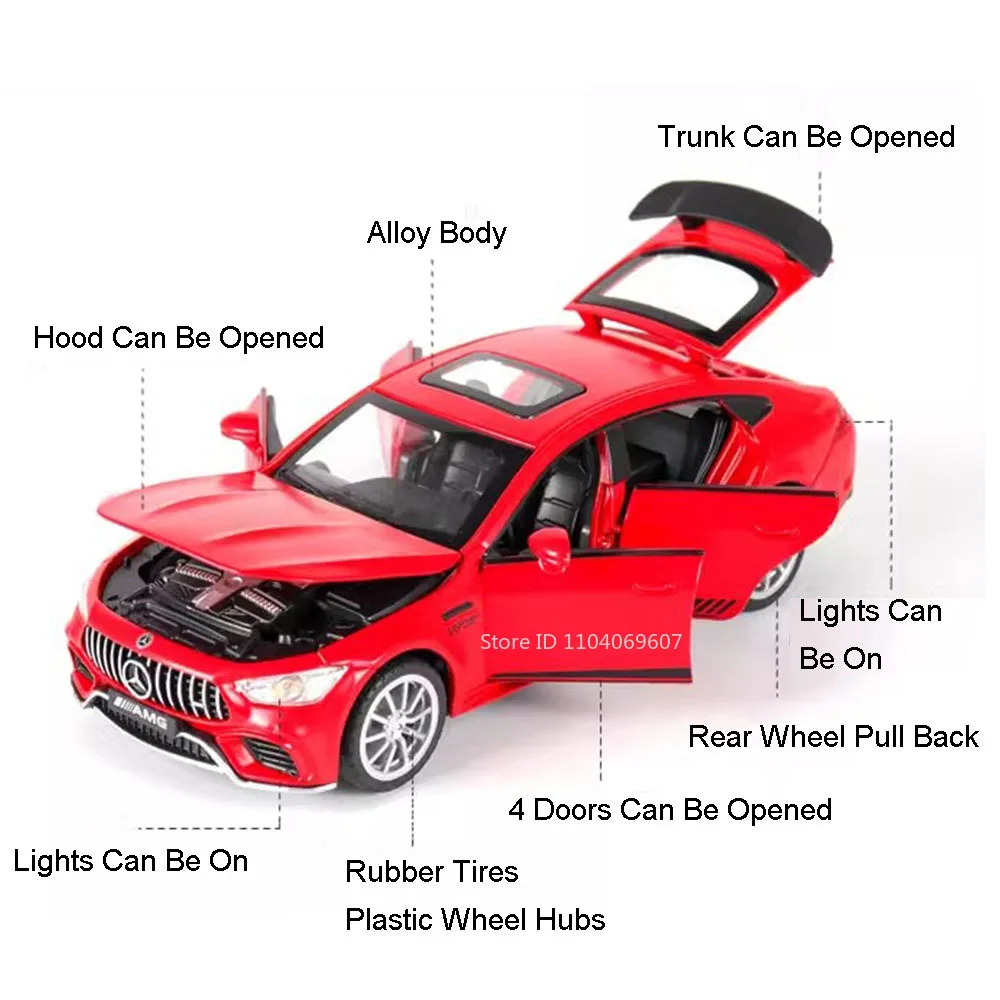 1:32 스케일 GT63S 스포츠 미니어처 자동차 모형 장난감 합금 다이캐스트 자동차 6개 도어 개폐 가능 라이트 후진 슈퍼카 어린이 선물