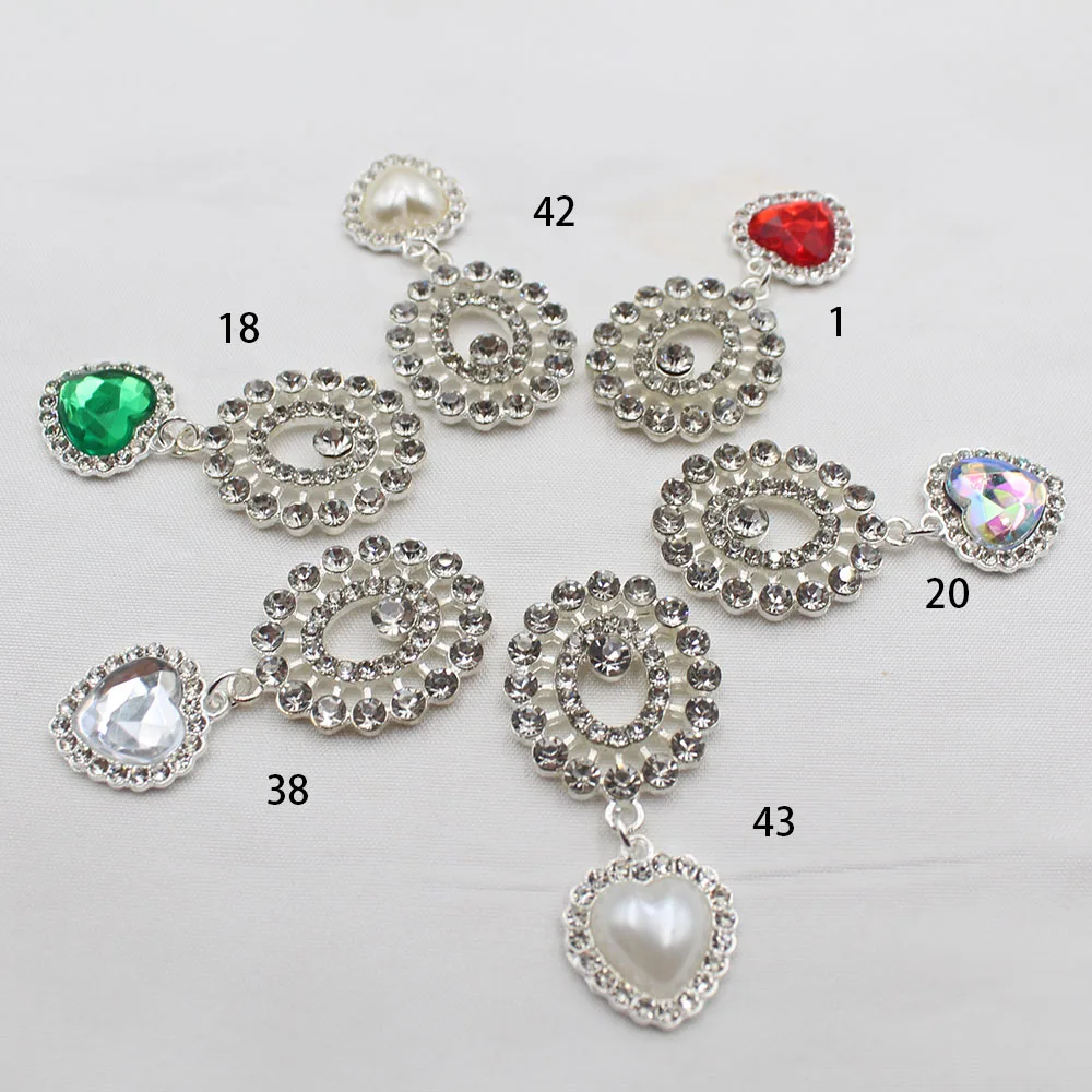 Fashion New 2 pieces/batch Silver Bow Water Diamond Pearl Material Alloy Pendant DIY Suitable Flower Plate Hollow out Phone Case