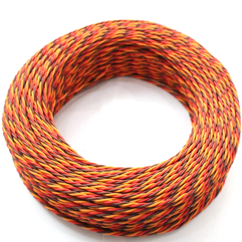 10PCS 60-Coil Anti-Interferentie 22AWG JR Futaba Twisted Wire Lead 3-Way Servo Verlengkabel voor RC Vliegtuig Auto/Boot Meubi
