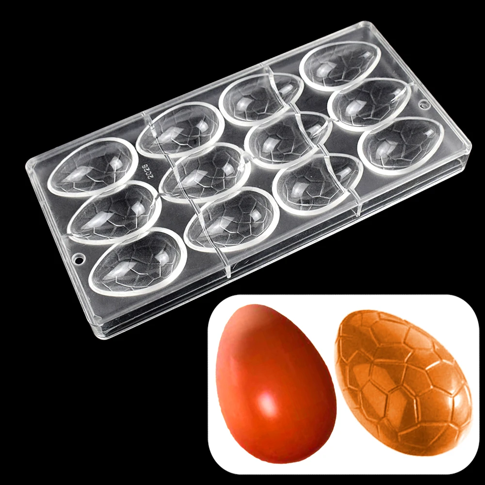 1-3Pcs Easter Egg Chocolate Mold - Polycarbonate Candy Form Tray for Bakers Confectionery Baking Pastry Utensils