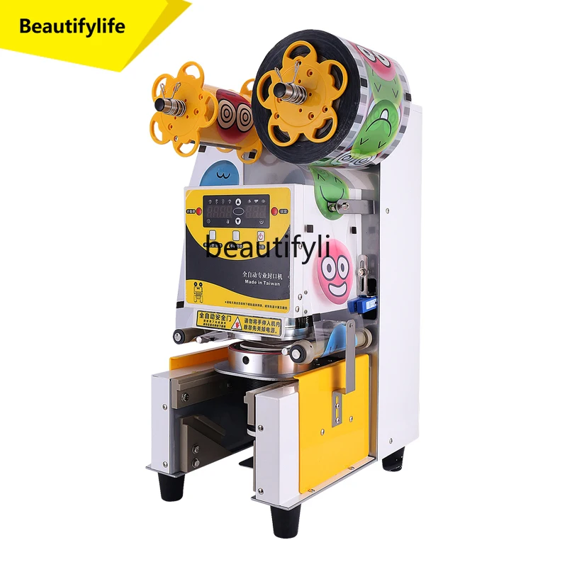 

A61 Commercial Milk Tea Shop Full Set Cup Sealing Machine Automatic Plastic Tea Cups Beverage Sealing Machine