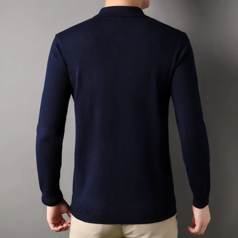 COHongleary-Pull à col polo pour homme, vêtement supérieur, veste élastique, confortable, affaires, décontracté, qualité, hiver, nouveau, S6119