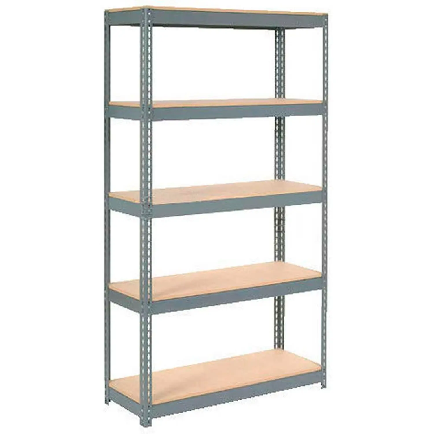 5 Tier Boltless Heavy Duty Shelving Unit, Wood Deck Storage Rack, 48