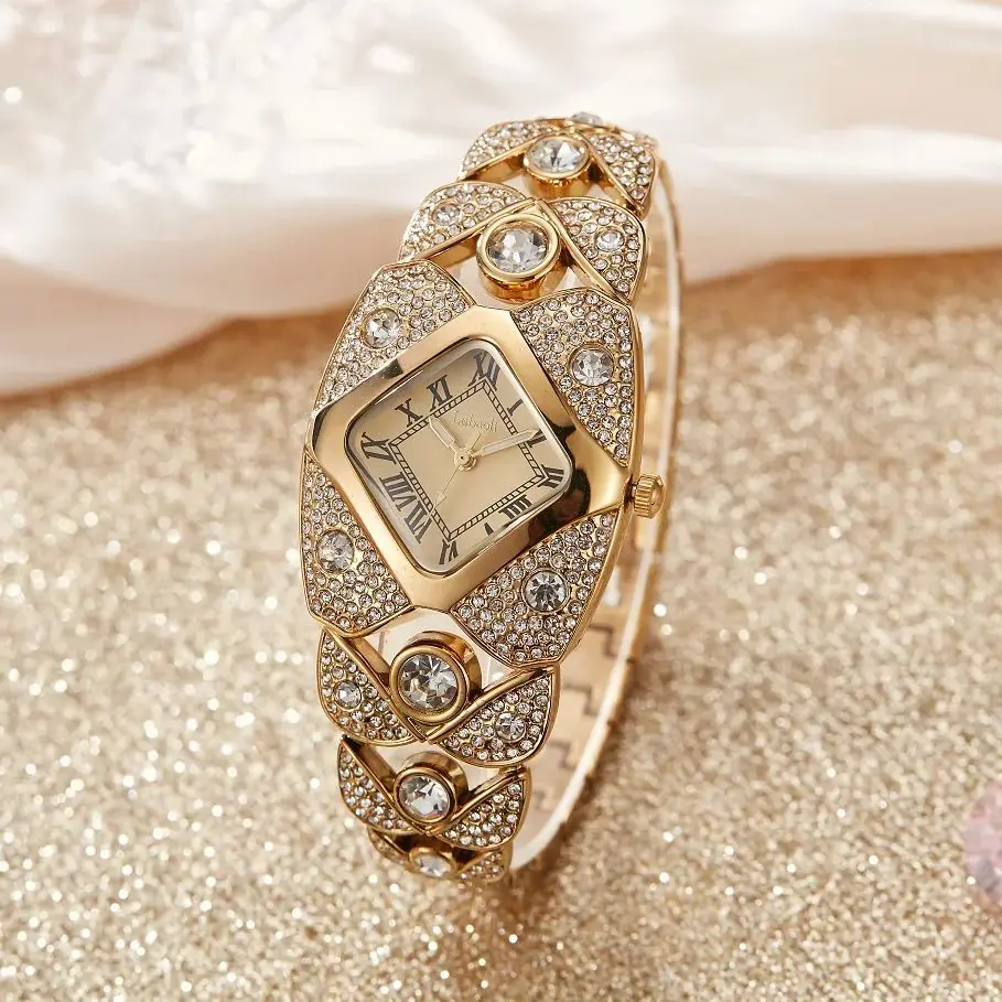 

Модные роскошные женские часы с римскими цифрами, деловые повседневные женские кварцевые наручные часы из нержавеющей стали, подарочные часы для женщин
