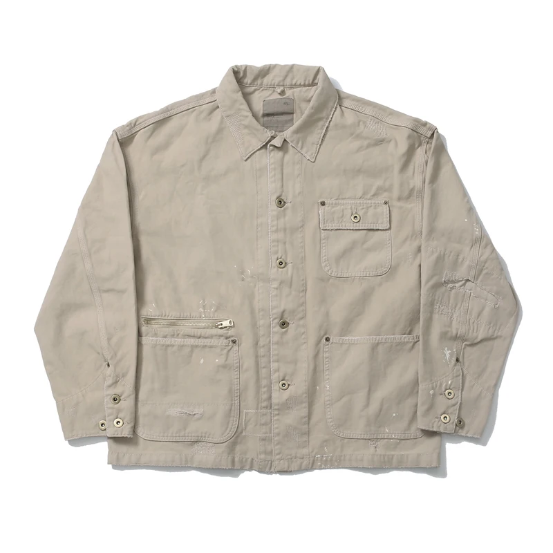 

European American Trends Madness Jacket Autumn Casual Do Old Splash Ink Ripped Hole Madness Jackets Outerwear