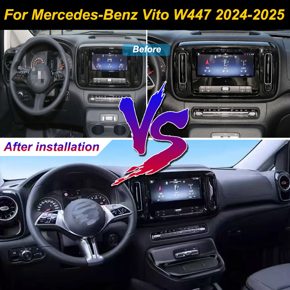 for Mercedes-Benz Vito W447 2024-2025 Car Wireless Mobile Phone Charger Center Console Storage iphone fast charge plate holder