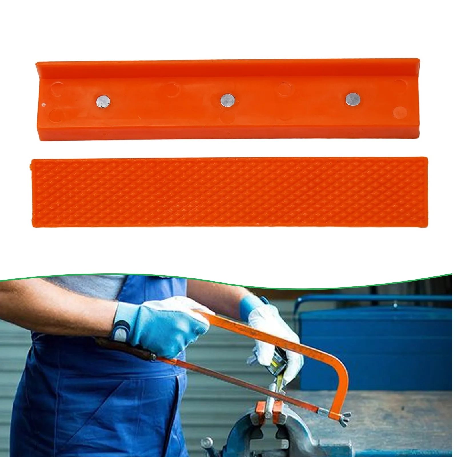 2pcs 4/5/6 Inch Magnetic Soft Pad Jaw Rubber Plain Weave/V Shaped For Holding Wood Metal Vise Bench Machine Tools Fixed