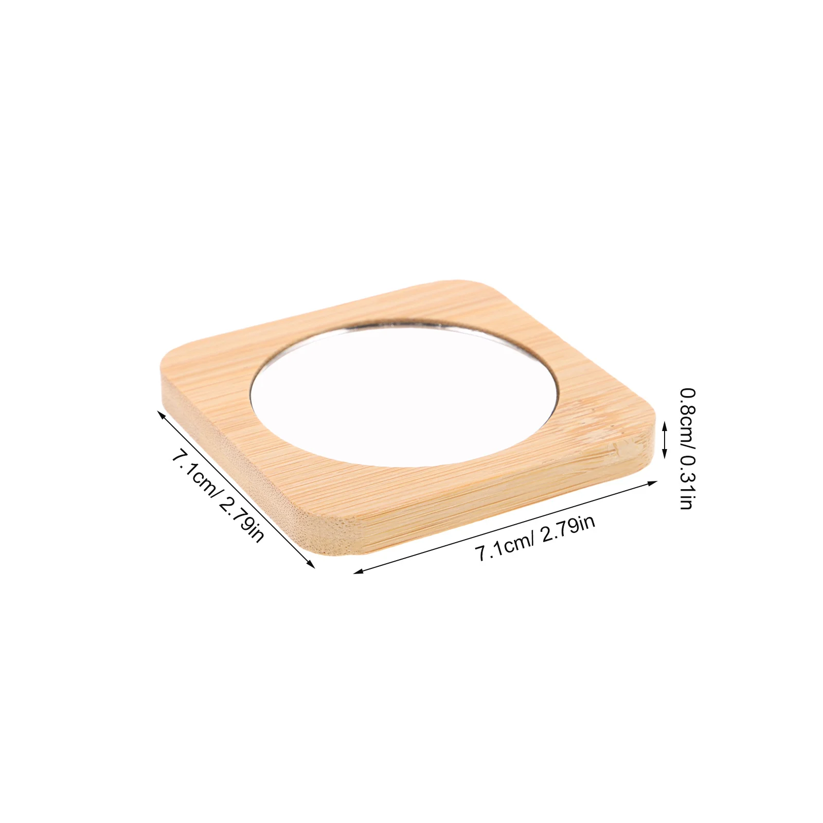 Miroir de maquillage Portable en bois de bambou, 12 pièces, Compact, Mini poche, petit miroir de voyage pour une Application précise