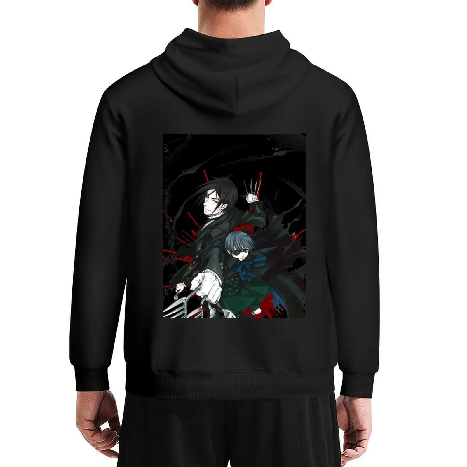 

Ciel and Sebastian Black Butler Hoodie anime clothes anime clothing hooded shirt new in hoodies & sweat-shirt