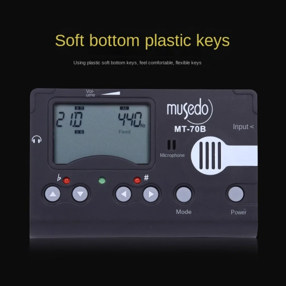 Built-In Microphone Music Tuner with Clip Simple Operation 3 in 1 Metronome Tone Generator LCD 3 Modes Electronic Metronome