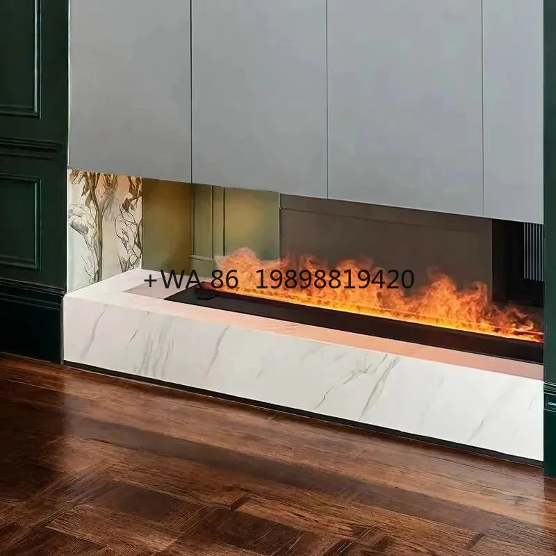 Quality Assurance Modern Steel Artificial Flame Romantic Ambiance Luxury 3D Vapor Fireplace Remote Control for Indoor Insert