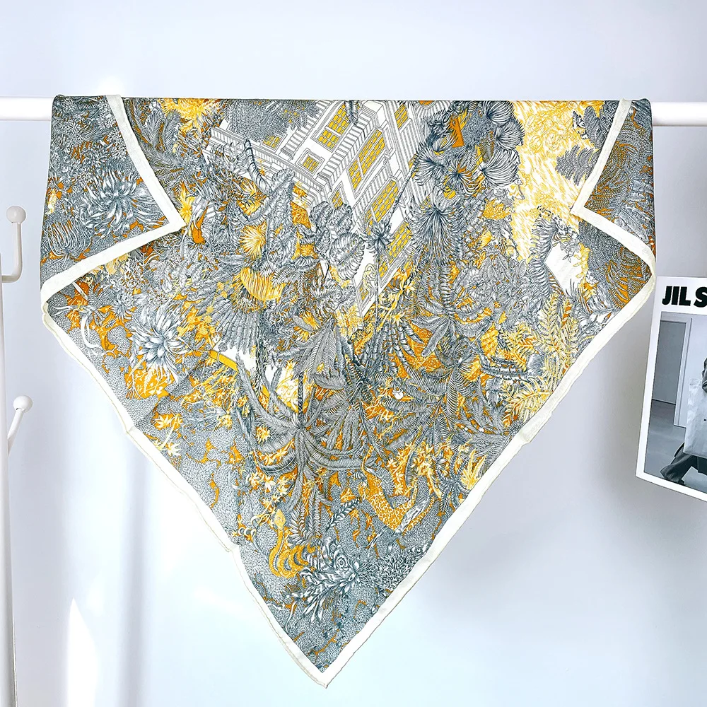 مزدوجة الوجه الحرير وشاح من الصوف 85 سنتيمتر الشتاء الفاخرة اليد رولارد شالات النساء ساحة عصابات الأوشحة الأم هدية الكريسماس