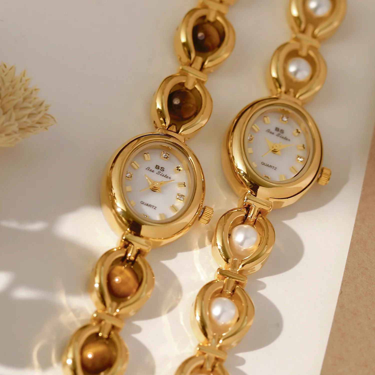 الرجعية الفاخرة امرأة الطبيعية أحجار اليشم ساعات كوارتز موضة أنيقة ساعة يد صغيرة مقاوم للماء ساعة ذهبية سيدة العلامة التجارية الأصلية