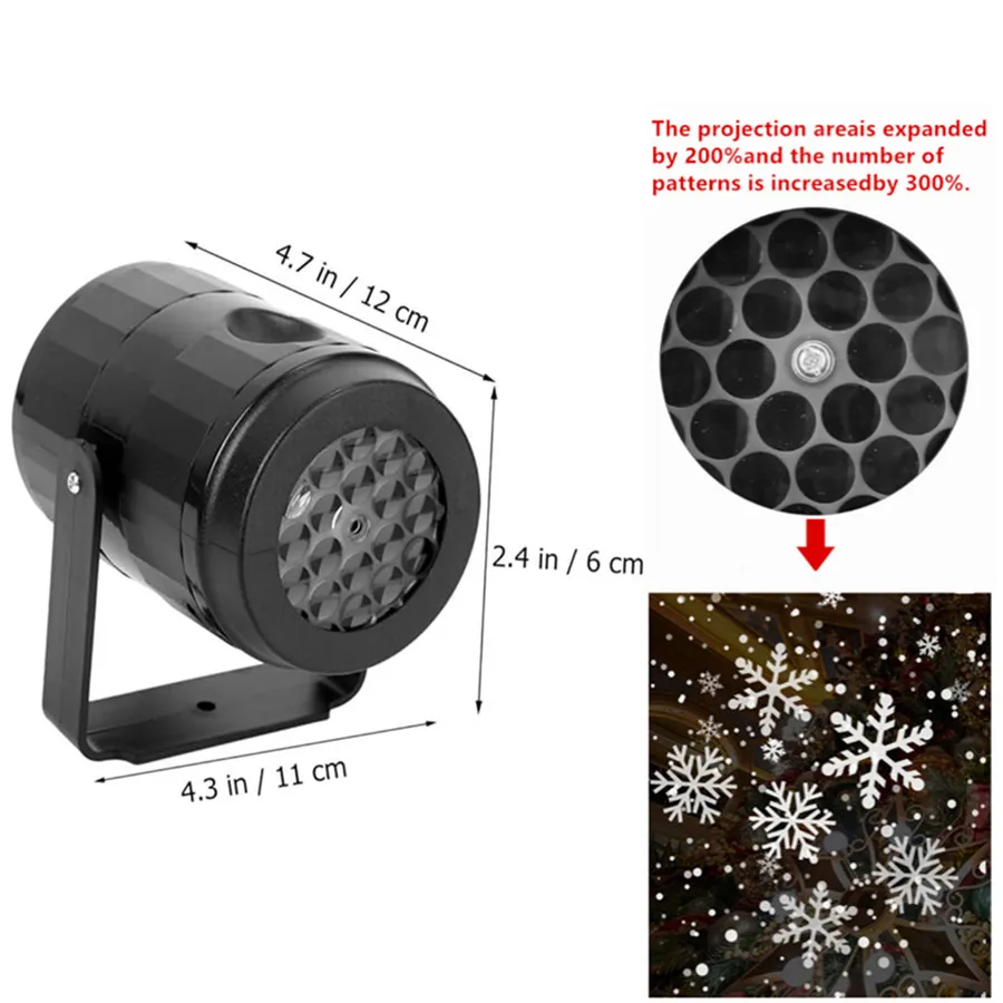 Snowflake LED Christmas Lights Projector - Used for Landscape Decoration Snowflake Lighting at Christmas New Year Birthday Party